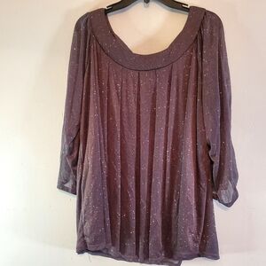 G Collection women's Plus 3X Silver Metallic top